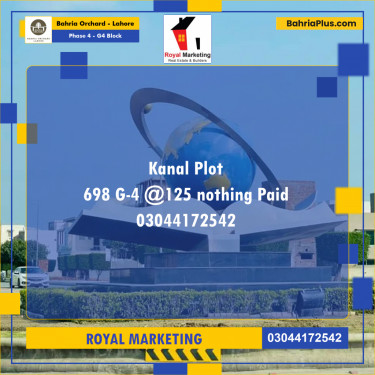 Residential Plot for Sale in Phase 4 - G4 Block -  Bahria Orchard, Lahore - (BP-178621)