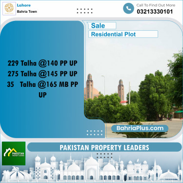 Residential Plot for Sale in Sector F - Talha Block -  Bahria Town, Lahore - (BP-178666)