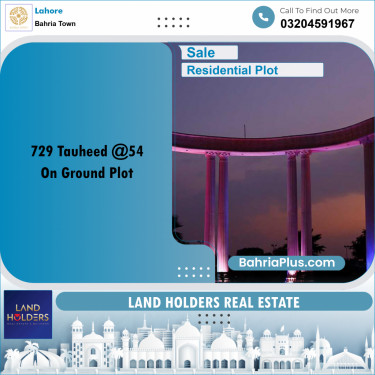 Residential Plot for Sale in Sector F - Tauheed Block -  Bahria Town, Lahore - (BP-178728)