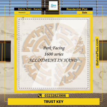 Residential Plot for Sale in Precinct 27 -  Bahria Town, Karachi - (BP-178774)