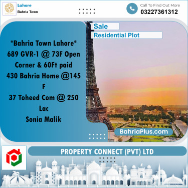 Residential Plot for Sale in Golf Phase 1 -  Bahria Town, Lahore - (BP-178776)