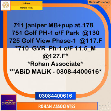 Residential Plot for Sale in Golf Phase 1 -  Bahria Town, Lahore - (BP-178812)