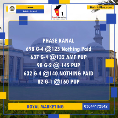 Residential Plot for Sale in Phase 4 - G4 Block -  Bahria Orchard, Lahore - (BP-178831)