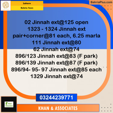 Residential Plot for Sale in Sector E - Jinnah Ext. Block -  Bahria Town, Lahore - (BP-178839)