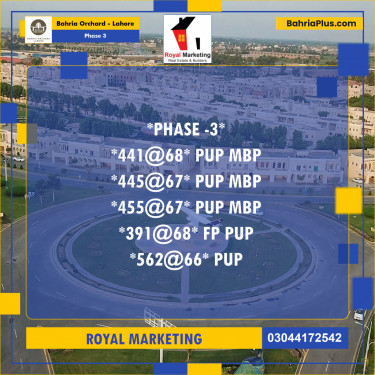 Residential Plot for Sale in Phase 3 -  Bahria Orchard, Lahore - (BP-178840)