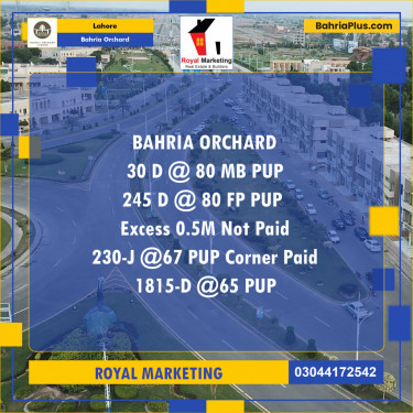 Residential Plot for Sale in Phase 2 - D Block -  Bahria Orchard, Lahore - (BP-178841)
