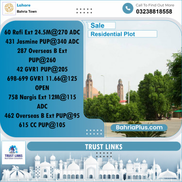 Residential Plot for Sale in Sector E - Rafi Ext. Block -  Bahria Town, Lahore - (BP-178857)