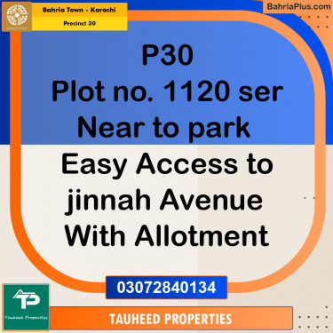 250 Sq. Yards Residential Plot for Sale in Precinct 30 -  Bahria Town, Karachi - (BP-178875)
