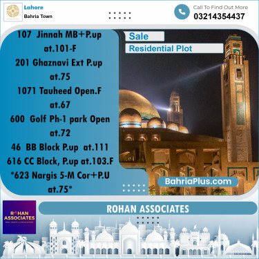 Residential Plot for Sale in Sector E - Jinnah Block -  Bahria Town, Lahore - (BP-178947)