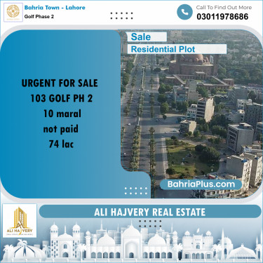 Residential Plot for Sale in Golf Phase 2 -  Bahria Town, Lahore - (BP-179006)
