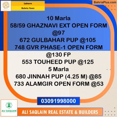 Residential Plot for Sale in Sector F - Ghaznavi Ext. Block -  Bahria Town, Lahore - (BP-179012)