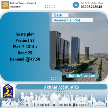 Residential Plot for Sale in Precinct 27 -  Bahria Town, Karachi - (BP-179031)