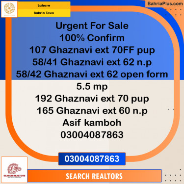 Residential Plot for Sale in Sector F - Ghaznavi Ext. Block -  Bahria Town, Lahore - (BP-179038)