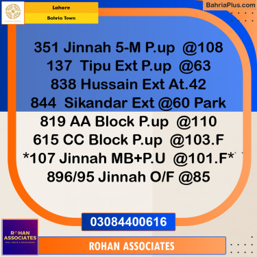 Residential Plot for Sale in Sector E - Jinnah Block -  Bahria Town, Lahore - (BP-179108)