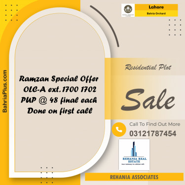 Residential Plot for Sale in OLC-A Ext. Block -  Bahria Orchard, Lahore - (BP-179129)