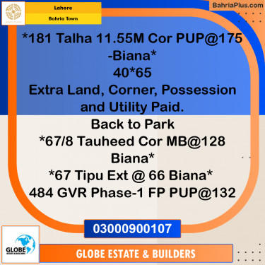Residential Plot for Sale in Sector F - Talha Block -  Bahria Town, Lahore - (BP-179211)