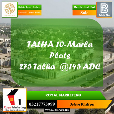 Residential Plot for Sale in Sector F - Talha Block -  Bahria Town, Lahore - (BP-179299)