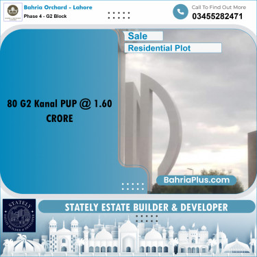 Residential Plot for Sale in Phase 4 - G2 Block -  Bahria Orchard, Lahore - (BP-179352)