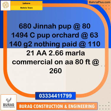 Residential Plot for Sale in Bahria Town, Lahore - (BP-179414)