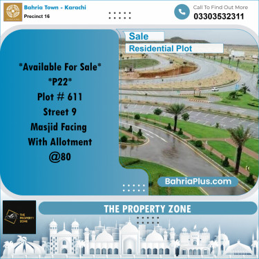 250 Sq. Yards Residential Plot for Sale in Precinct 16 -  Bahria Town, Karachi - (BP-179430)