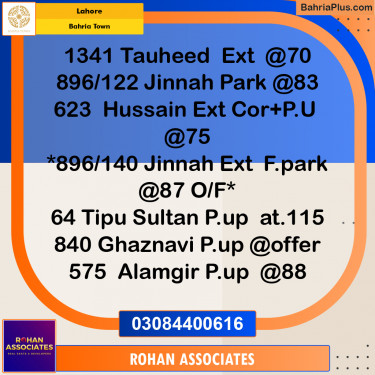 Residential Plot for Sale in Bahria Town, Lahore - (BP-179486)