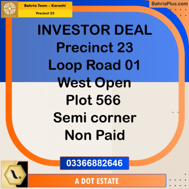 125 Sq. Yards Residential Plot for Sale in Precinct 23 -  Bahria Town, Karachi - (BP-179514)