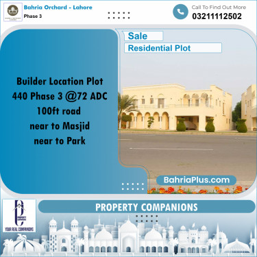 Residential Plot for Sale in Phase 3 -  Bahria Orchard, Lahore - (BP-179547)