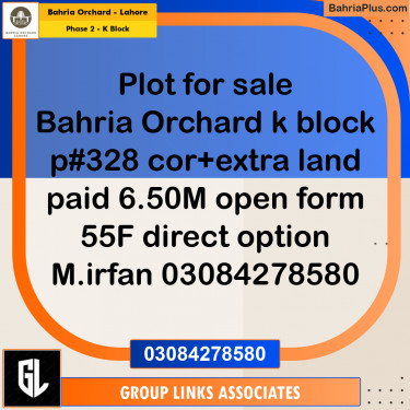 Residential Plot for Sale in Phase 2 - K Block -  Bahria Orchard, Lahore - (BP-179559)