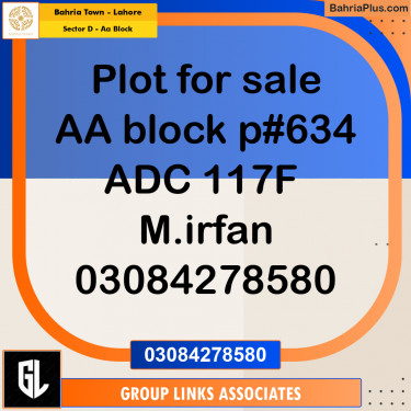 Residential Plot for Sale in Sector D - AA Block -  Bahria Town, Lahore - (BP-179624)