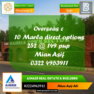 Residential Plot for Sale in Overseas C -  Bahria Town, Lahore - (BP-179869)