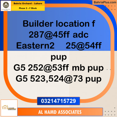 Residential Plot for Sale in Phase 2 - F Block -  Bahria Orchard, Lahore - (BP-179884)