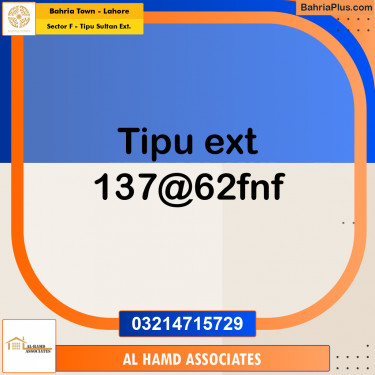 Residential Plot for Sale in Sector F - Tipu Sultan Ext. -  Bahria Town, Lahore - (BP-179898)