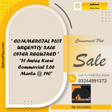 Commercial Plot for Sale in Overseas A / Awais Qarni Commercial -  Bahria Town, Lahore - (BP-179958)