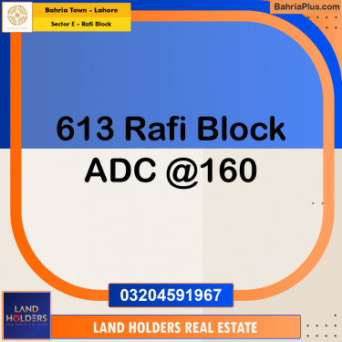 Residential Plot for Sale in Sector E - Rafi Block -  Bahria Town, Lahore - (BP-179964)