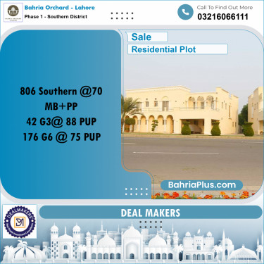 Residential Plot for Sale in Phase 1 - Southern District -  Bahria Orchard, Lahore - (BP-179965)