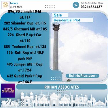 Residential Plot for Sale in Sector E - Jinnah Block -  Bahria Town, Lahore - (BP-180063)