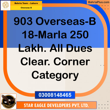 Residential Plot for Sale in Overseas B -  Bahria Town, Lahore - (BP-180093)