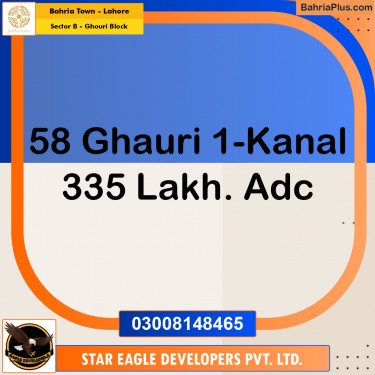 Residential Plot for Sale in Sector B - Ghouri Block -  Bahria Town, Lahore - (BP-180094)