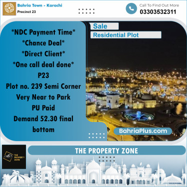 125 Sq. Yards Residential Plot for Sale in Precinct 23 -  Bahria Town, Karachi - (BP-180134)