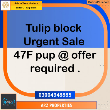 Residential Plot for Sale in Sector C - Tulip Block -  Bahria Town, Lahore - (BP-180192)
