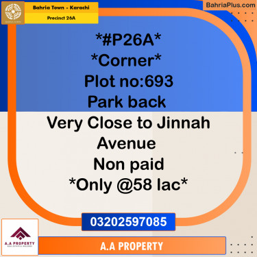 125 Sq. Yards Residential Plot for Sale in Precinct 26A -  Bahria Town, Karachi - (BP-180378)