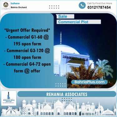 Commercial Plot for Sale in Phase 4 - G1 Commercial -  Bahria Orchard, Lahore - (BP-180427)