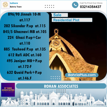 Residential Plot for Sale in Sector E - Jinnah Block -  Bahria Town, Lahore - (BP-180432)