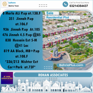 Residential Plot for Sale in Sector B - Ali Block -  Bahria Town, Lahore - (BP-180435)