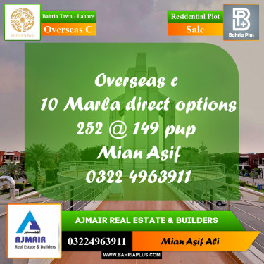 Residential Plot for Sale in Overseas C -  Bahria Town, Lahore - (BP-180511)