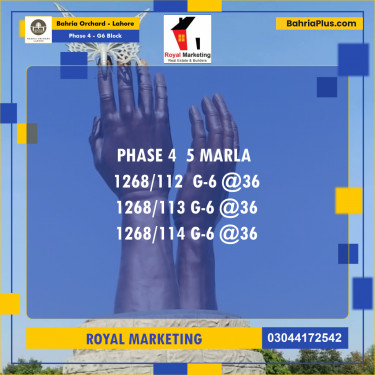Residential Plot for Sale in Phase 4 - G6 Block -  Bahria Orchard, Lahore - (BP-180529)