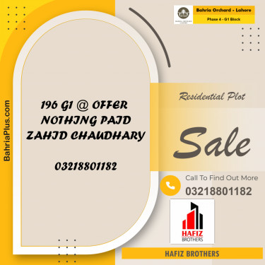 Residential Plot for Sale in Phase 4 - G1 Block -  Bahria Orchard, Lahore - (BP-180691)