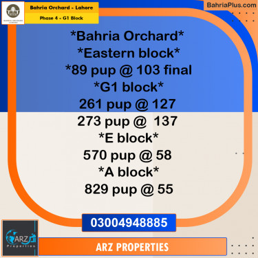 Residential Plot for Sale in Phase 4 - G1 Block -  Bahria Orchard, Lahore - (BP-180703)