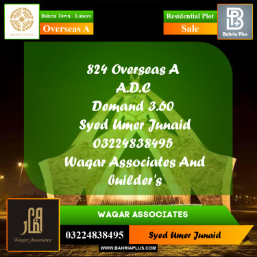 Residential Plot for Sale in Overseas A -  Bahria Town, Lahore - (BP-180757)