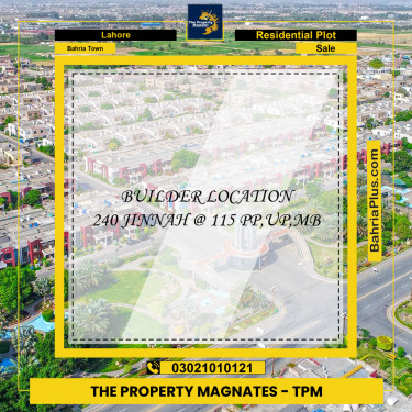 Residential Plot for Sale in Sector E - Jinnah Block -  Bahria Town, Lahore - (BP-180832)